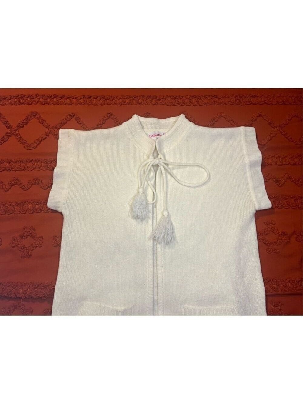 Pompom creamy quirky pockets mock collar size 38 - Picture 11 of 16